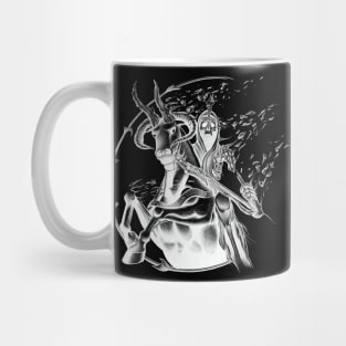 Death Warrior Riding a Mythical Beast while Disintegrating Mug